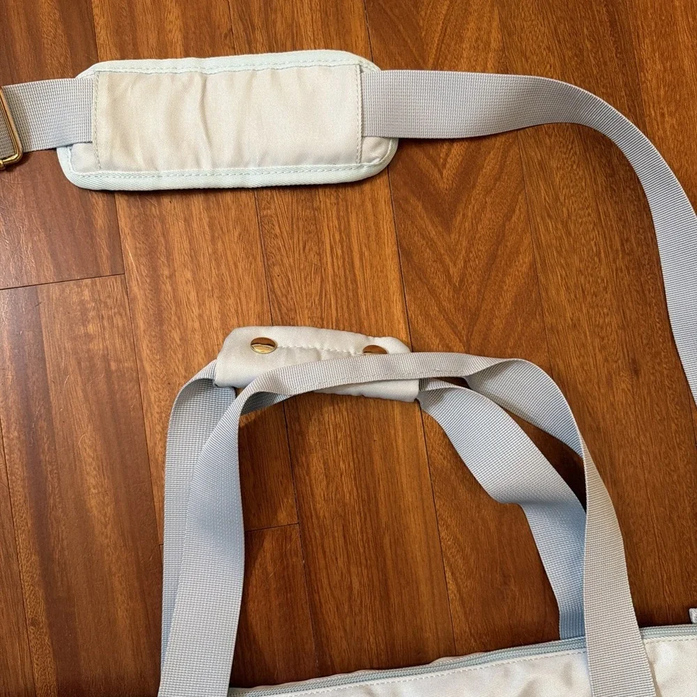 ETRONIK Large Pale Blue Nylon Gym Bag with Removable Strap
